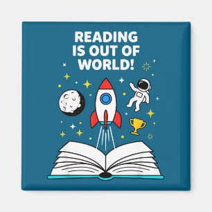 Lesen ist außerirdischer Weltraumastronaut  Magnet