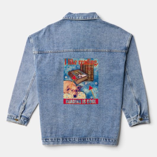 LESEN IST COOL Denim Jacket Jeansjacke (Rückseite)