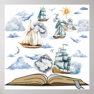 Lesen ist ein Ticket für Abenteuer Poster