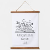 Lesen ist Eintrittskarten für das Erlebniszimmer P Wandteppich Mit Holzrahmen (Vorderseite)