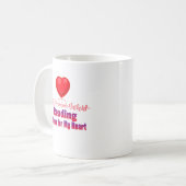 Lesen ist gut für mein Herz Kaffeetasse (Vorderseite Links)