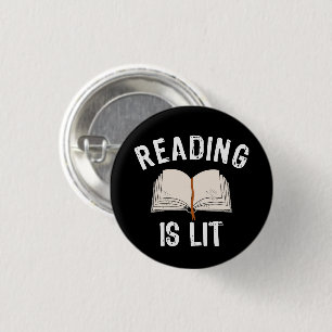 Lesen ist leer - Literatur liest Bücher Vintag Button