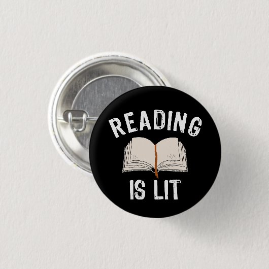 Lesen ist leer - Literatur liest Bücher Vintag Button (Vorne & Hinten)