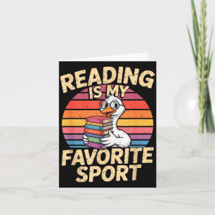 Lesen ist Lieblingssport lustige Gans Bücherwurm Karte