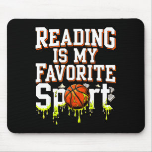 Lesen ist Lieblingssport lustiger Basketball-Tropf Mousepad