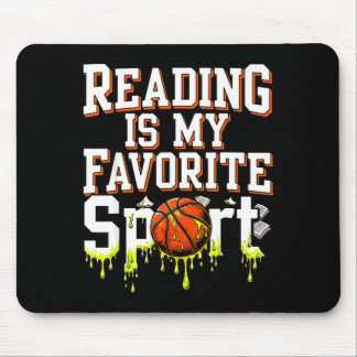 Lesen ist Lieblingssport lustiger Basketball-Tropf Mousepad