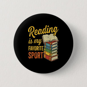 Lesen ist Lieblingssport lustiger Buchliebhaber li Button