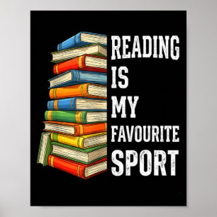 Lesen ist Lieblingssport lustiges bücherregal Poster