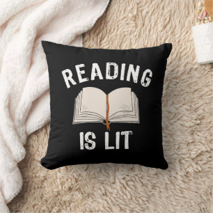 Lesen ist Lit - Literatur lesen Bücher Vintage Kissen