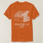 Lesen ist "Lit" mit Büchern Funny Meme T-Shirt (Design vorne)