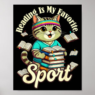 Lesen ist lustiges Katzenliebhaber-Abzeichen Liebl Poster