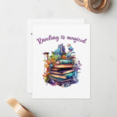 Lesen ist magisch mitteilungskarte (Vorderseite/Rückseite Beispiel)