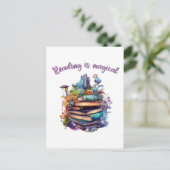 Lesen ist magisch postkarte (Stehend Vorderseite)