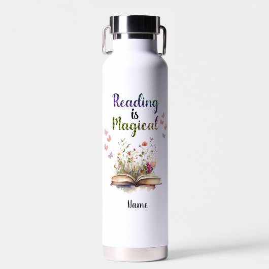 Lesen ist Magische Buchliebhaber Zitat Trendy Whim Trinkflasche (Vorne)