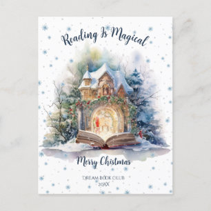 Lesen ist Magisches Schneeflocken-Design Postkarte