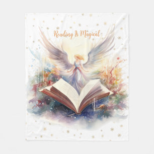 Lesen ist magisches Schneeflockendesign Fleecedecke