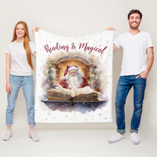 Lesen ist magisches Schneeflockendesign Fleecedecke