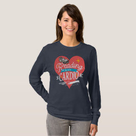 Lesen ist mein Cardio rotes Herz Waschbär T-Shirt