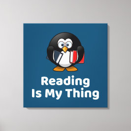 Lesen ist mein Ding Pinguin lustig lesen Leinwanddruck