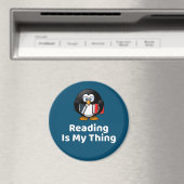 Lesen ist mein Ding Pinguin lustig lesen Magnet (In Situ (Geschirrspüler))