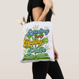 Lesen ist mein glücklicher Ort Bunter Tote Tasche