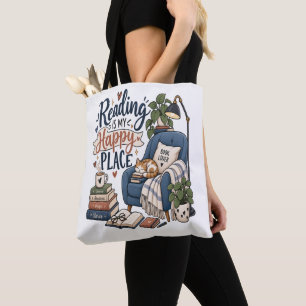Lesen ist mein glücklicher Ort – Cozy Buchliebhabe Tasche