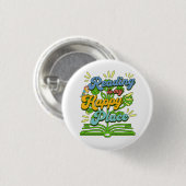 Lesen ist mein glücklicher Ort Farbiger Button (Vorne & Hinten)