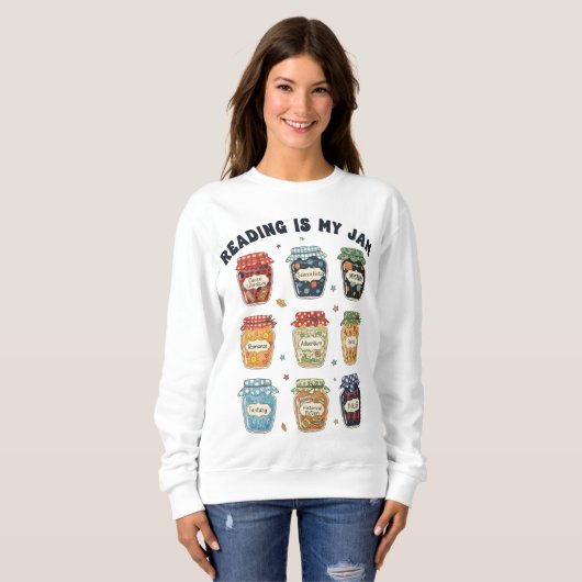 Lesen ist mein Jam Book Lover Buch Sweatshirt (Vorne ganz)