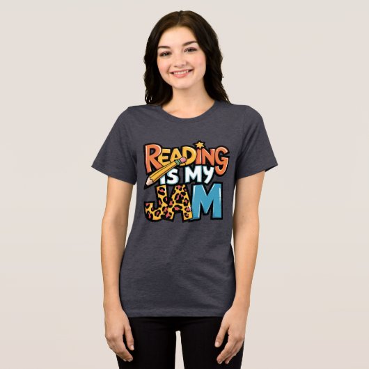 Lesen ist mein Jam Tri-Blend Shirt (Vorderseite voll)