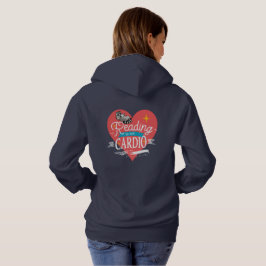 Lesen ist mein Kardio rotes Herz Waschbär Hoodie