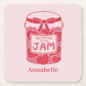 Lesen ist mein Liebhaber von Marmelade Rechteckiger Pappuntersetzer (Vorderseite)