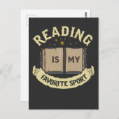 Lesen ist mein Lieblingssport Funny Book Reader Postkarte (Vorne/Hinten)