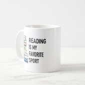 Lesen ist mein Lieblingssport Kaffeetasse (Vorderseite Links)