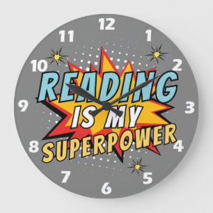 Lesen ist mein Superheld Buchliebhaber Wanduhr