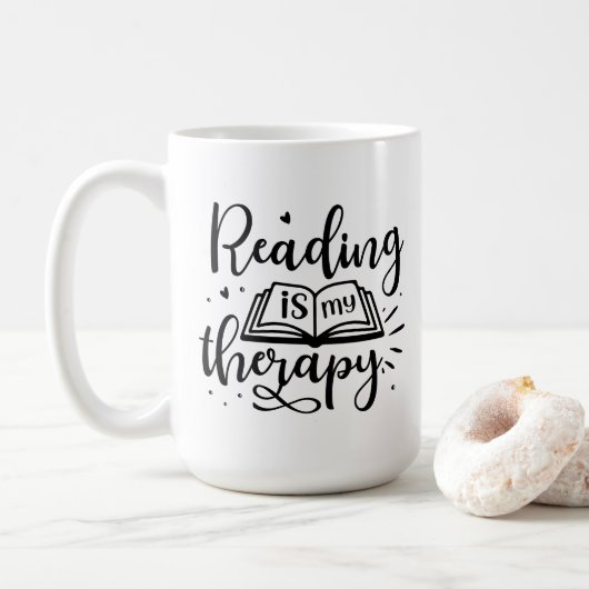Lesen ist mein Therapiebuch Lover Kaffeetasse (Mit Donut)