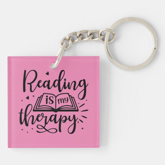Lesen ist mein Therapiebuch Lover Schlüsselanhänger (Rückseite)