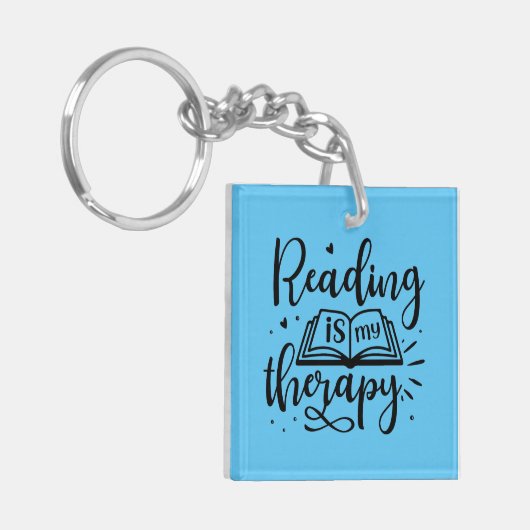 Lesen ist mein Therapiebuch Lover Schlüsselanhänger (Vorderseite links)