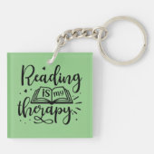Lesen ist mein Therapiebuch Lover Schlüsselanhänger (Rückseite)
