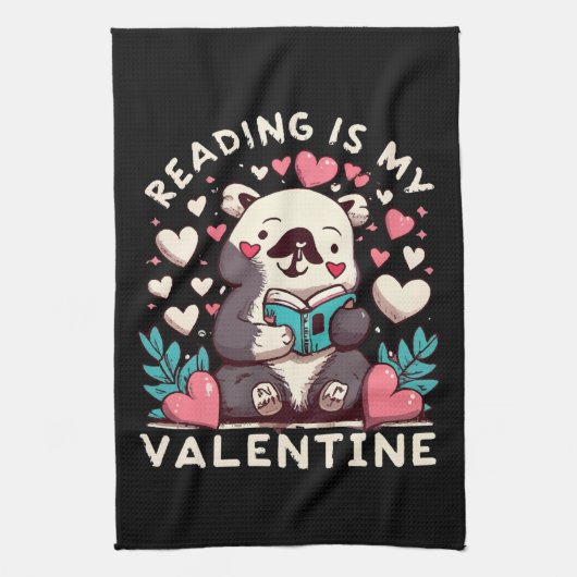 Lesen ist mein Valentinstag Geschirrtuch (Vertikal)