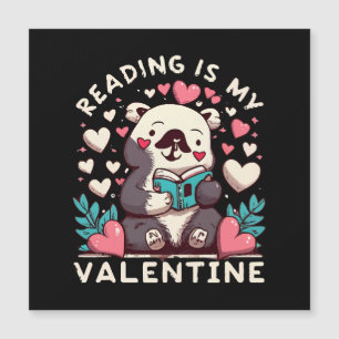 Lesen ist mein Valentinstag Magnetkarte
