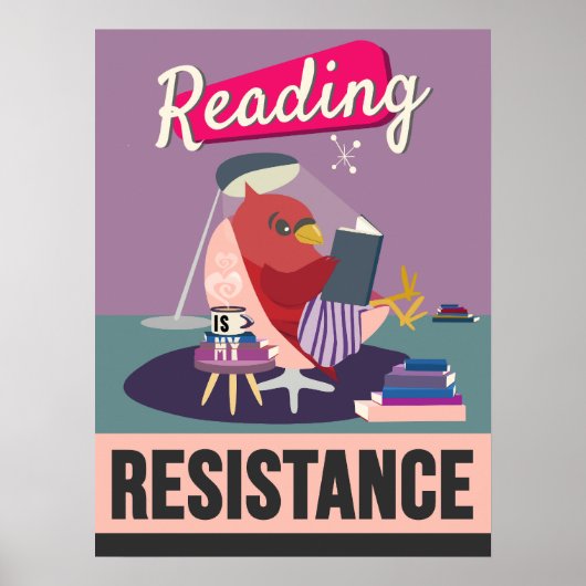Lesen ist mein Widerstand - Retro-Stildruck Poster (Vorne)