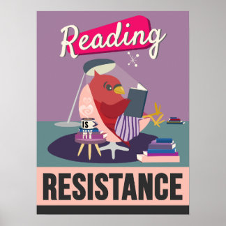 Lesen ist mein Widerstand – Retro-Style-Druck Poster