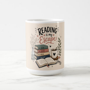 Lesen ist meine Flucht - Gemütlicher Buchliebhaber Kaffeetasse