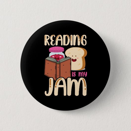 Lesen ist meine Jam Funny I Liebe zu lesen Bücher Button (Vorderseite)