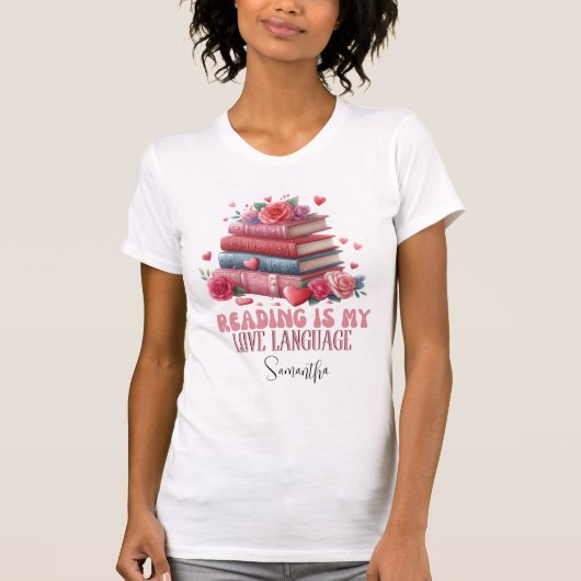 Lesen ist meine Liebe, Buchliebhaber T-Shirt (Vorderseite)