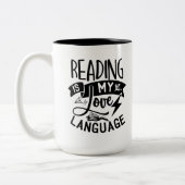 Lesen ist meine Liebe T - Shirt Throw Kissen Zweifarbige Tasse (Links)