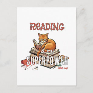 Lesen ist meine Superkraft Katzenliebhaber-Geschen Postkarte