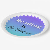 Lesen ist meine Supermacht Pappteller (Schrägansicht)