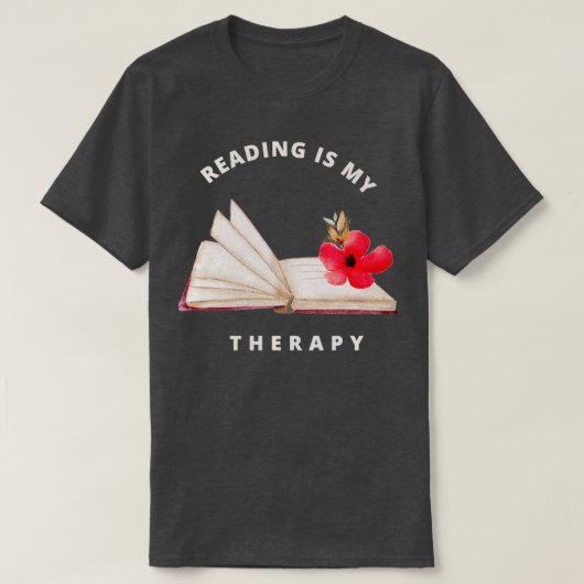Lesen ist Meine Therapie 45 T-Shirt (Design vorne)