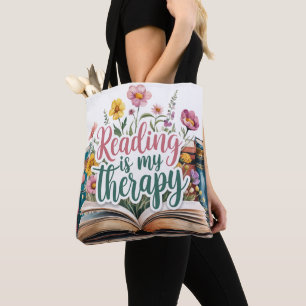 Lesen ist meine Therapie Wildblumen-Tasche Tasche